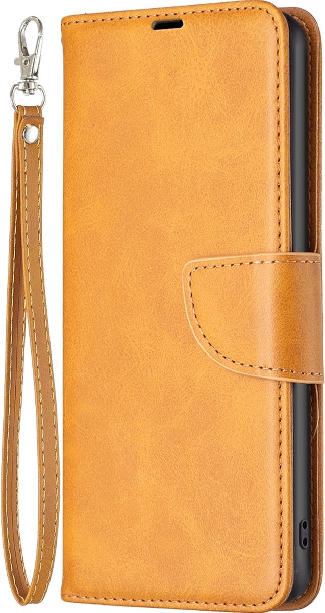 Mobigear Telefoonhoesje geschikt voor Samsung Galaxy A35 Hoesje | Mobigear Excellent Bookcase Portemonnee | Pasjeshouder voor 3 Pasjes | Telefoonhoesje voor Pinpas / OV Kaart / Rijbewijs - Cognac