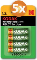Kodak 20 piles puissantes rechargeables AA, prêtes à l'emploi - 2600mAh