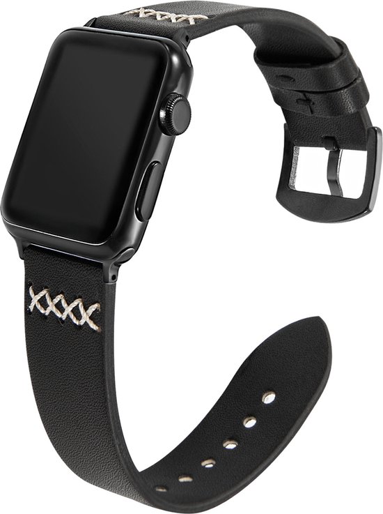 Foto: Leren bandje zwart bandje i wacht 9 geshikt voor alle apple watch geschikt voor apple watch 42 44 45 49 mm series 1 2 3 4 5 6 7 8 9 se banje 42 t m 49 mm