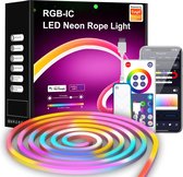 NEON LED Strip | 5 Meter | RGB | Waterdicht IP67 | SMD5050 Led | Flexibele Siliconen | Led Strip Diffuser | Neon Flexibele Strip Licht | Bedienbaar met Apps (Tuya & Smartlife)