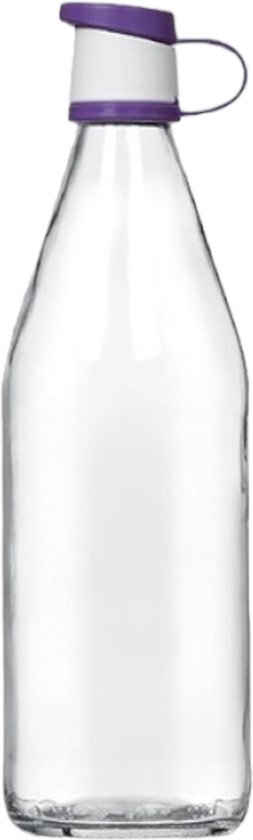 Professionele Drinkfles - Paars - 1 Liter - Glas - Drinkbeker - Karaf - Hoogwaardige kwaliteit