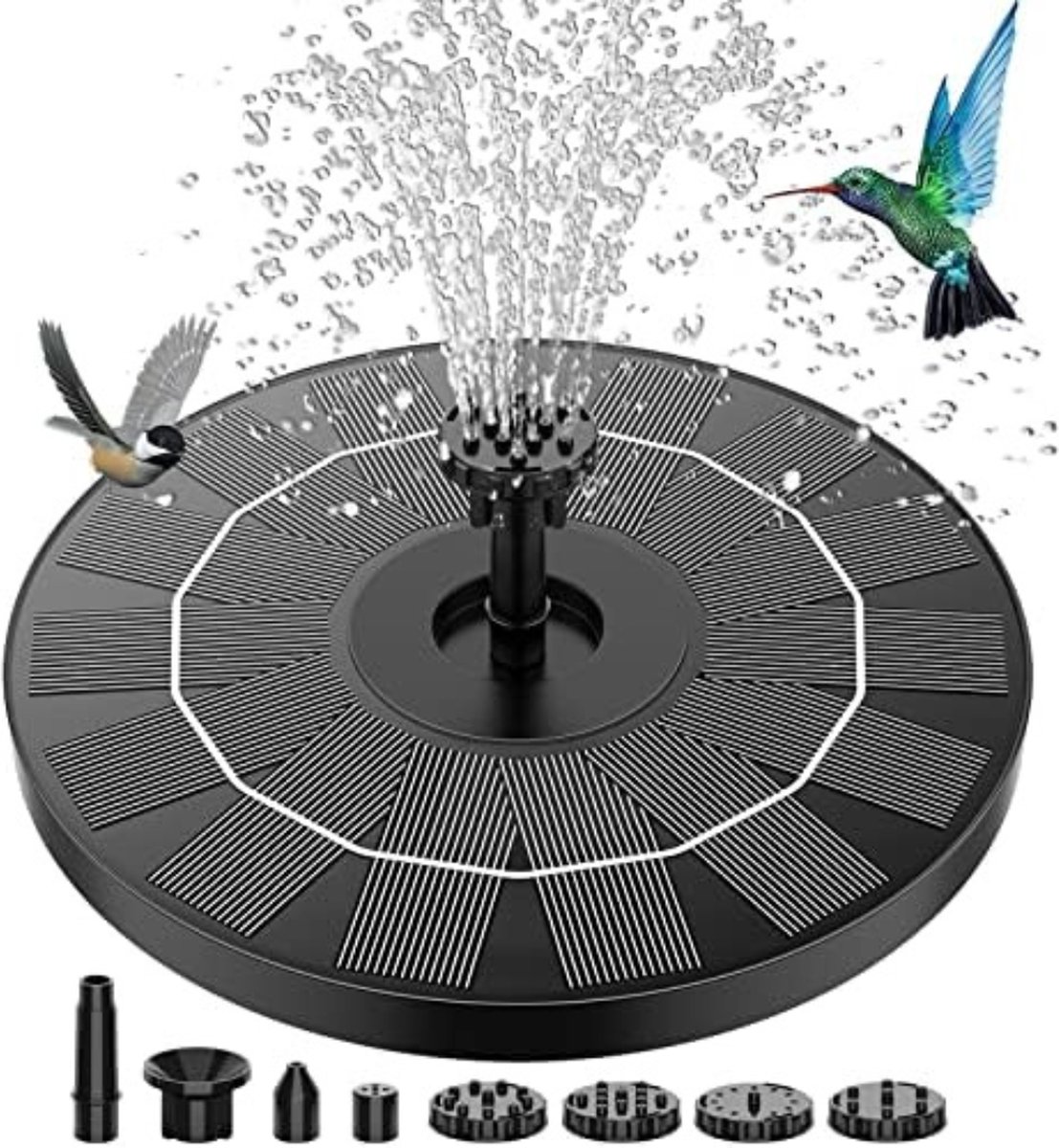 Gratyfied Vijverpomp zonne energie Vijverpomp solar Vijverbeluchter op zonne-energie 18 03 x 18 03 x 5 cm 300 Gram 3 5 W Zwart