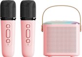 Sustainably C Karaoke Set Voor Volwassenen - Kinderen - Karaoke Machine - Karaoke Set Met 2 Microfoons - Karaoke Set Voor Tv - Karaoke Set Met Draadloze Microfoons - Roze