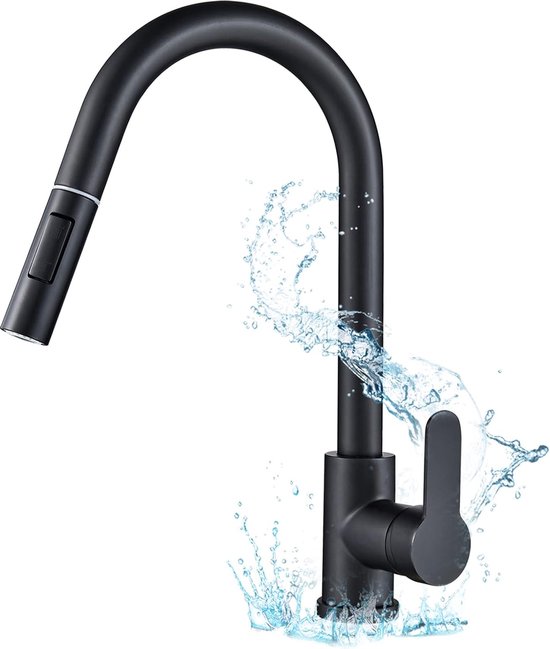 BOAOTX Kitchen Faucet Black Retro Matt Country House 360