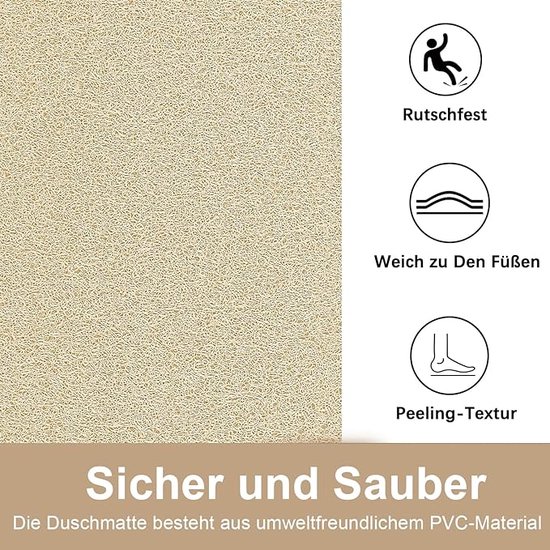 Tapis de Shower - Cabine de douche, Tapis antidérapant - Accessoire salle de bain 40 x 80 cm