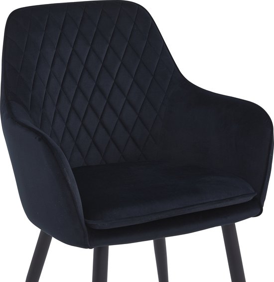 Colenis® - Chaise de salle à manger Laura - Set de 2 - Zwart - Velours - Design