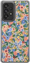 Casimoda® hoesje - Geschikt voor Samsung Galaxy A52 5G - Blue Gardens - 2-in-1 case - Schokbestendig - Bloemen - Verhoogde randen - Blauw, Transparant