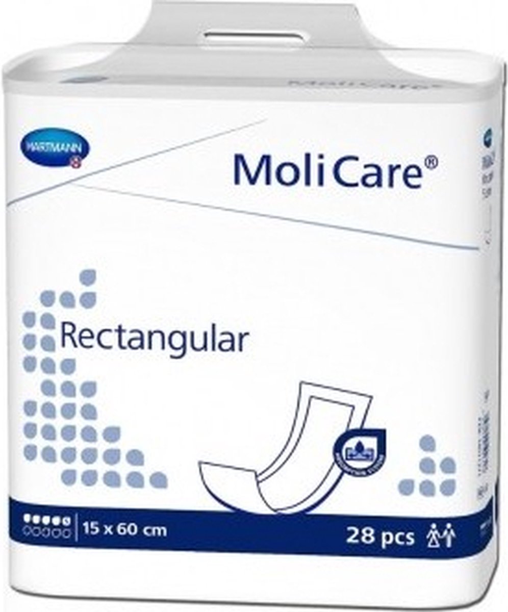 Goedkoopste Hartmann Molicare Rectangular 15 x 60 cm - rechte luiers - 1 pak van 28 stuks