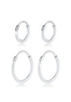 KUZZOI Heren Oorbellen Heren Creolen Set Duo Basic Trend Klassiek in 925 Sterling Zilver