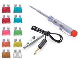 Auto Zekeringen - Inclufies Spanningzoeker - 10 Delige Set