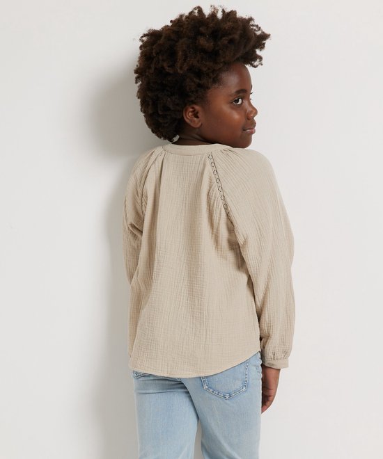 TerStal Meisjes / Kinderen Europe Kids Mousseline Blouse Beige In Maat 134/140