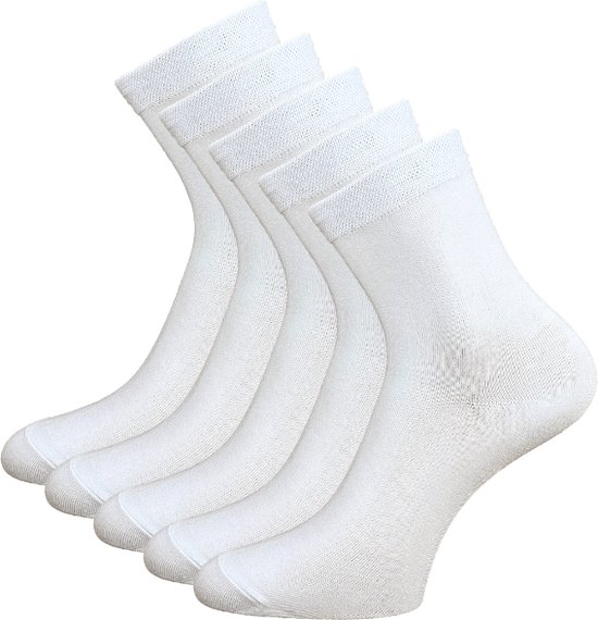 5 paar Bamboe dames sokken - Wit