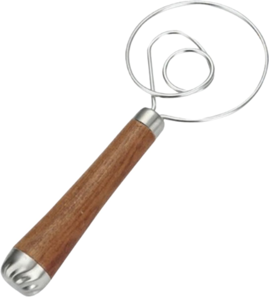 'merkloos'' Deense Deegklopper Hout- Deegklopper- Deeg Garde- deegmenger- Spiraalgarde- Deense Deeg Garde