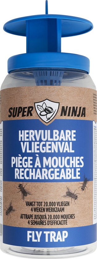 Super Ninja Vliegenval - Vliegenvanger voor Binnen en Buiten - Vliegenval met Ekologisch Lokmiddel - Doeltreffend & Makkelijk te Gebruiken