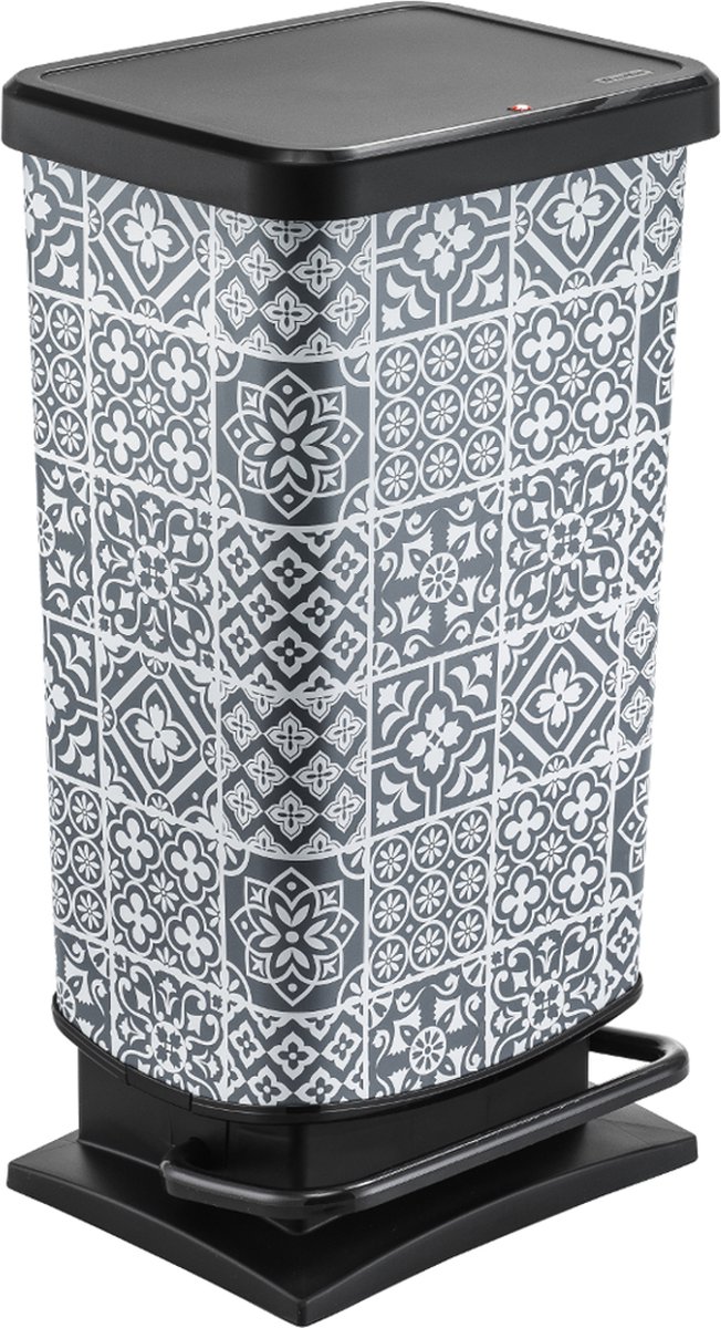 Goedkoopste Rotho Paso - Prullenbak met pedaal 40L Tegels Zwitserse