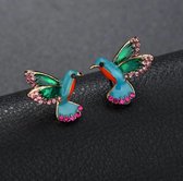 Vintage oorbellen kolibrie