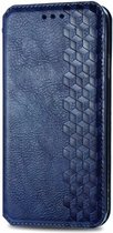 Hoesje geschikt voor Samsung Galaxy A35 - Bookcase - Pasjeshouder - Portemonnee - Diamantpatroon - Kunstleer - Blauw