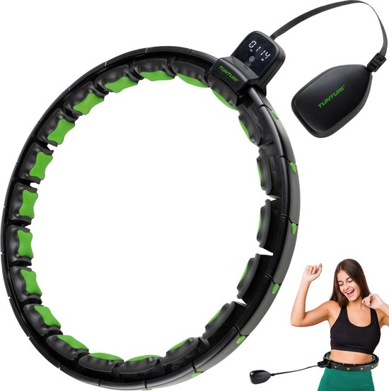 Foto: Tunturi smart adjustable hoelahoep massage hoela hoep met gewicht fitness hula hoop 1 5 kg taille omtrek verstelbaar van 44 tot 106 cm incl display