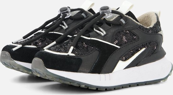 Barst! Glitter Sneakers zwart Leer - Dames - Maat 33