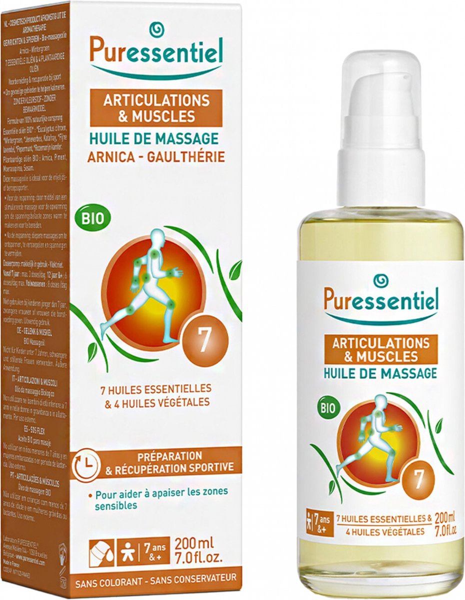 Goedkoopste Puressentiel Gewrichten & Spieren Arnica Gaultheria Massageolie Bio 200 ml