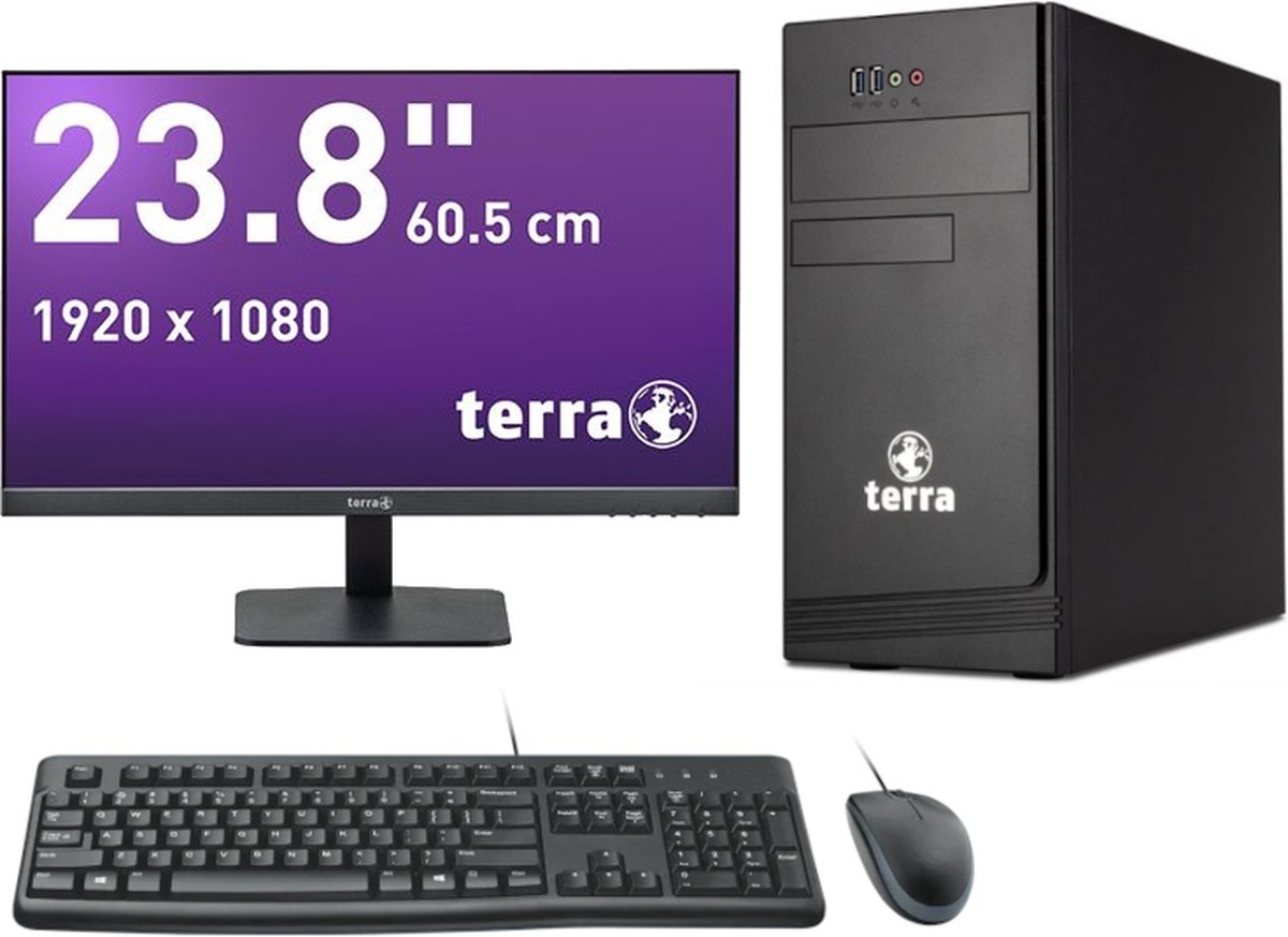 Terra 5000 BTO PC set - Intel Core i5-12400 - 64GB - 2.0TB M.2 SSD - DVD-RW - toetsenbord en muis - Terra 24