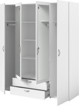 Meuble de rangement Salvador miroirs, 4 portes & 2 tiroirs - blanc