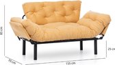 Asir - bankbed - slaapbank - Sofa - 2-zitplaatsen - Mosterd - 155 x 70 x 85 cm