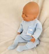 Mac Ilusion Gebreid Baby Pakje 2-dlg | 9201 | Lichtblauw | Met Voetjes | 1 maand | maat 56