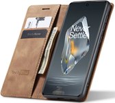 Hoesje geschikt voor OnePlus 12R - Book Case Leer Slimline Bruin