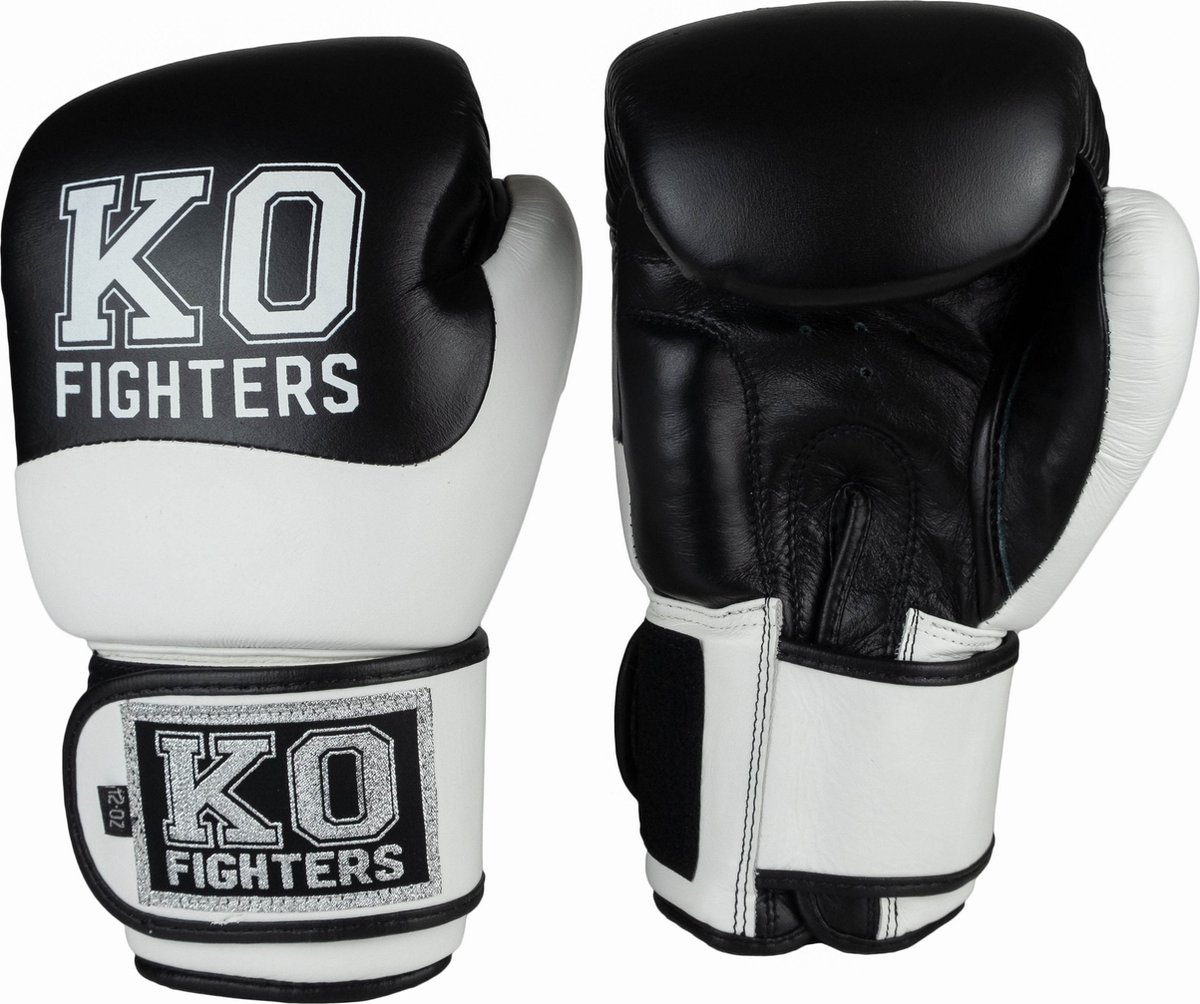 KO Fighters - (Kick) Bokshandschoenen - Leer - Wit- 10oz