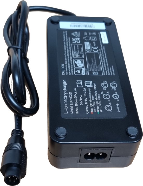 Ebike fietsaccu lader voor Sparta, Batavus Ego, Cortina Ecomo en Phylion accu's - 36V - 2A - 5-polig van Smartdeals4you — afbeelding 3