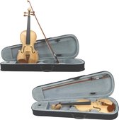 Viool - Spar Top - Esdoorn Handgemaakte Viool - Handgemaakt - Strijkinstrument -Hout - Met Koffer - Viool Set