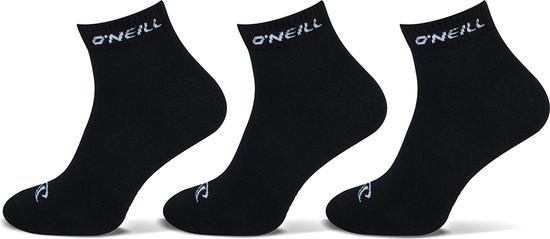 O’Neill Sneakersokken Unisex Quarter 3-Pack Zwart - Maat 43-46