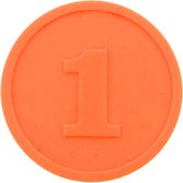 CombiCraft consumptiemunten getal 1 in oranje, verpakking 5000 stuks