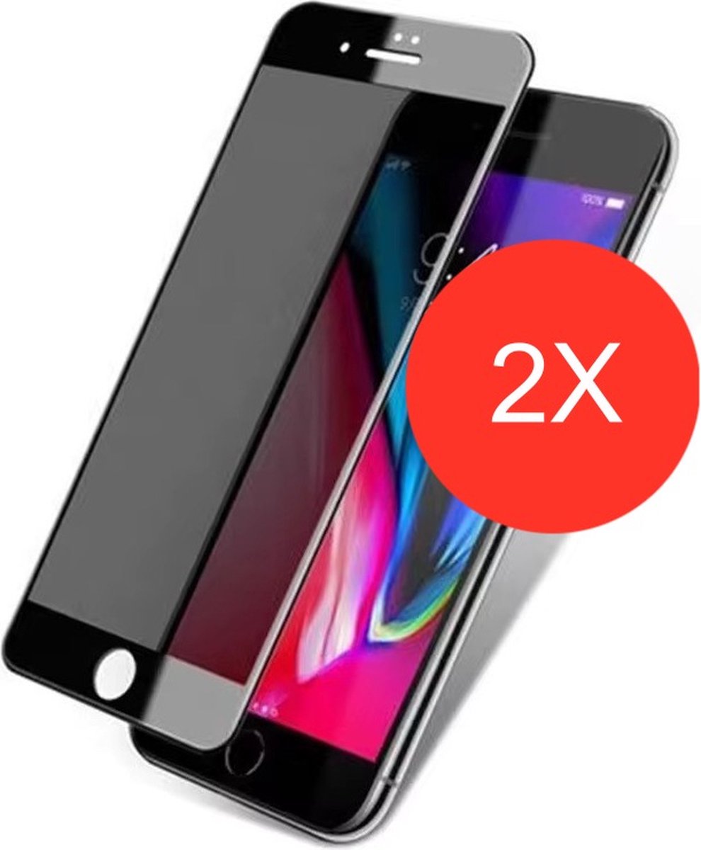 TG Techgrip - 2 Stuks Screenprotector Geschikt voor iPhone 7 Plus en 8 Plus - Zwart Screen protector Privacy Glas Gehard Full Cover HD - Screenprotector Geschikt voor iPhone 7/8PLUS Screenprotector Privacy Tempered Glass ZWART