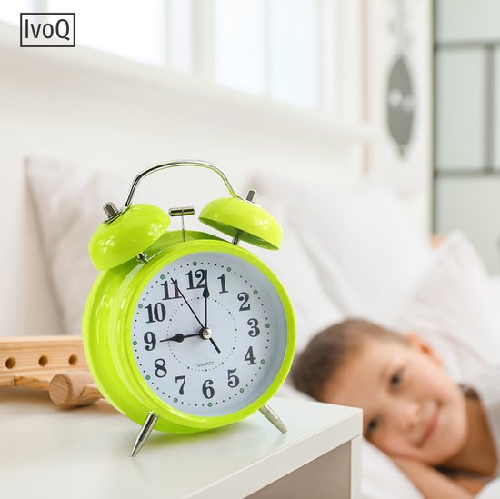 IvoQ Roze Wekker - Dubbele Bel - Retro Stijl - Moderne Functionaliteit