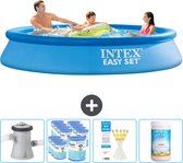 Intex Rond Opblaasbaar Easy Set Zwembad - 305 x 61 cm - Blauw - Inclusief Pomp Filters - Testrips - Chloor