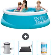 Intex Rond Opblaasbaar Easy Set Zwembad - 183 x 51 cm - Blauw - Inclusief Zwembadfilterpomp - Solar Mat - Chloor