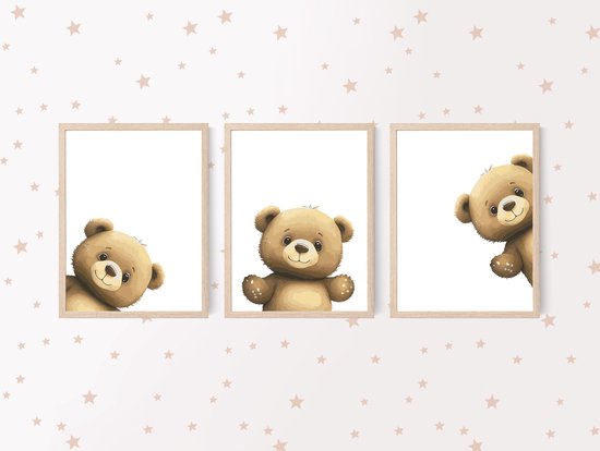 No Filter - 3 pièces - Posters ours - Format A4 - Posters pour chambres Kinder et de bébés