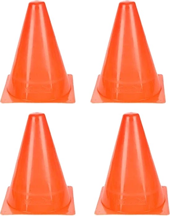 Sport/voetbal pionnen - 8 stuks - oranje - kunststof - 14,5 x 14,5 x 19 cm - spelen/training pionnen