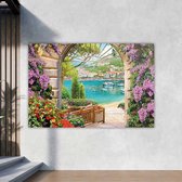 Tuinposter | Mediterrane landschap | liggend| Wallz | 90 x 60 cm | tuindoek