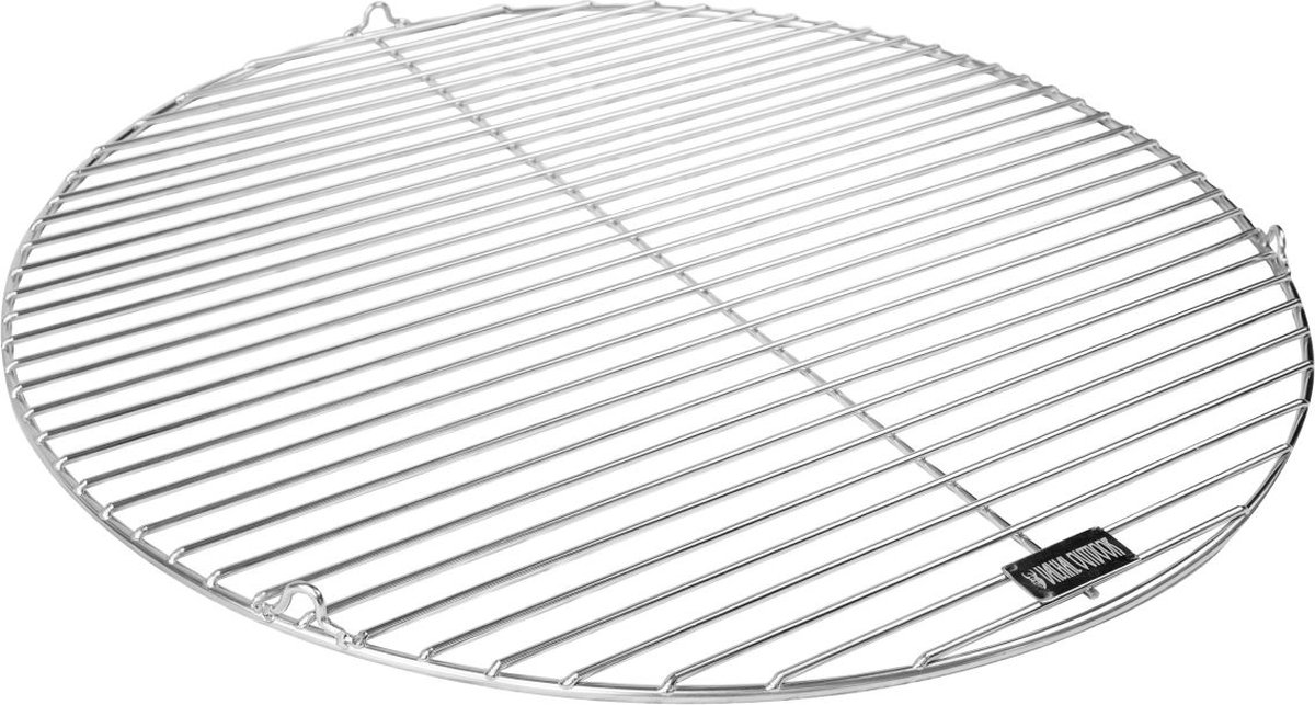 Valhal Outdoor Grillrooster van roestvrij staal (RVS) - diameter 60 cm, met ophangogen - incl 3x karabijnhaken