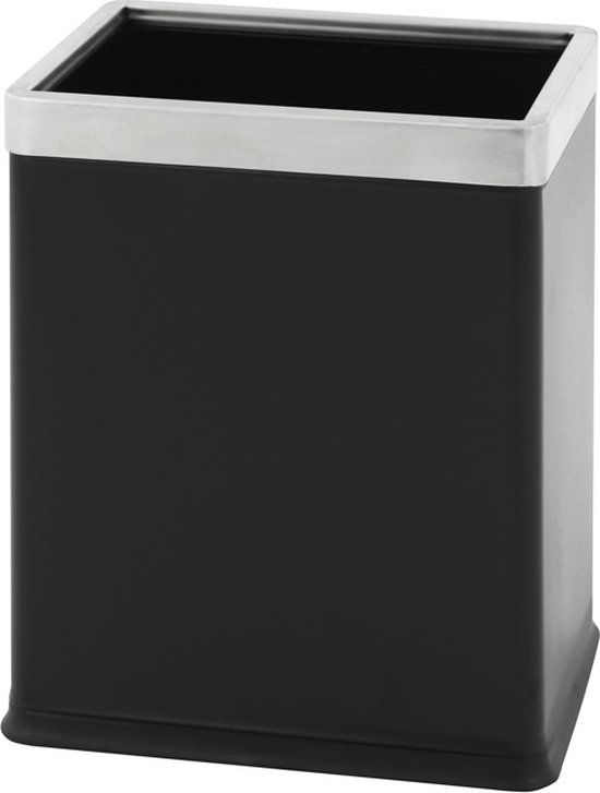 V-part dubbelwandig papierbak - 10L - zwart/mat RVS
