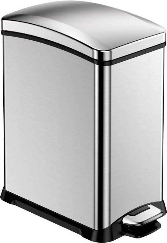 EKO - New Rejoice pedaalemmer 15 liter - Stainless steel Plastic - mat RVS - Prullenbak