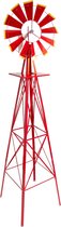 STILISTA Windwijzer - Staand - Windmolen - Windspinner - Amerikaans - Roestvrij - 64 x 245 cm - 10 kg - Rood