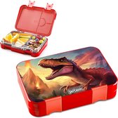 Kinderlunchbox met vakken - Toni Lunchbox - Bento Box Lekvrij - Lunchbox voor kleuterschool en school - Meisjes en jongens | Lunchbox | Snackdoos (Dinosaurus 2.0)