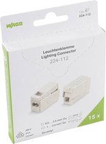 WAGO 224-112 Lampklem Flexibel: 0.5-2.5 mm² Massief: 1-2.5 mm² Aantal polen: 3 15 stuk(s) Wit