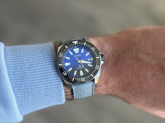 20mm Universal Tropical rubber watch strap Grey - Universele Rubber horloge band Grijs