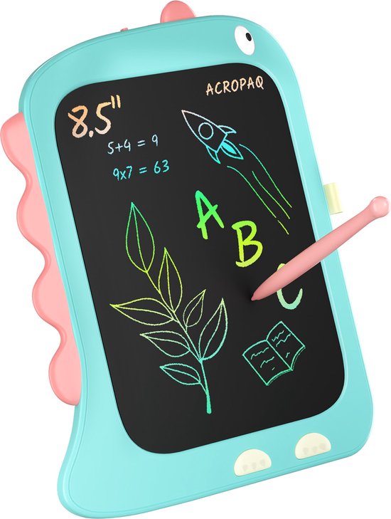 ACROPAQ Tekentablet kinderen – 8,5 inch Blauw Dinosaurus – Teken tablet met scherm – LCD tekentablet voor tekenen & kleuren – Tekenbord kind