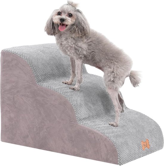 Huisdier trap 3-staps Ultra-brede hond huisdier helling bed bank, PU zachte draagbare kat huisdier trap ladder, geschikt voor alle soorten honden/katten /huisdieren, 69 * 40 * 33cm, belasting: 30KG